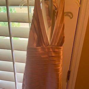 BCBG blush halter dress. Size 8. Satin layers.